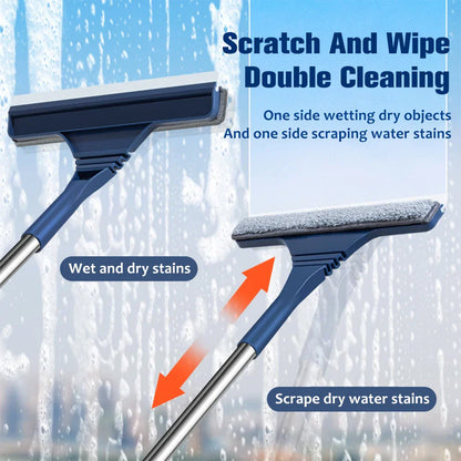Extendable Window Cleaning Kit with Squeegee & Microfiber
