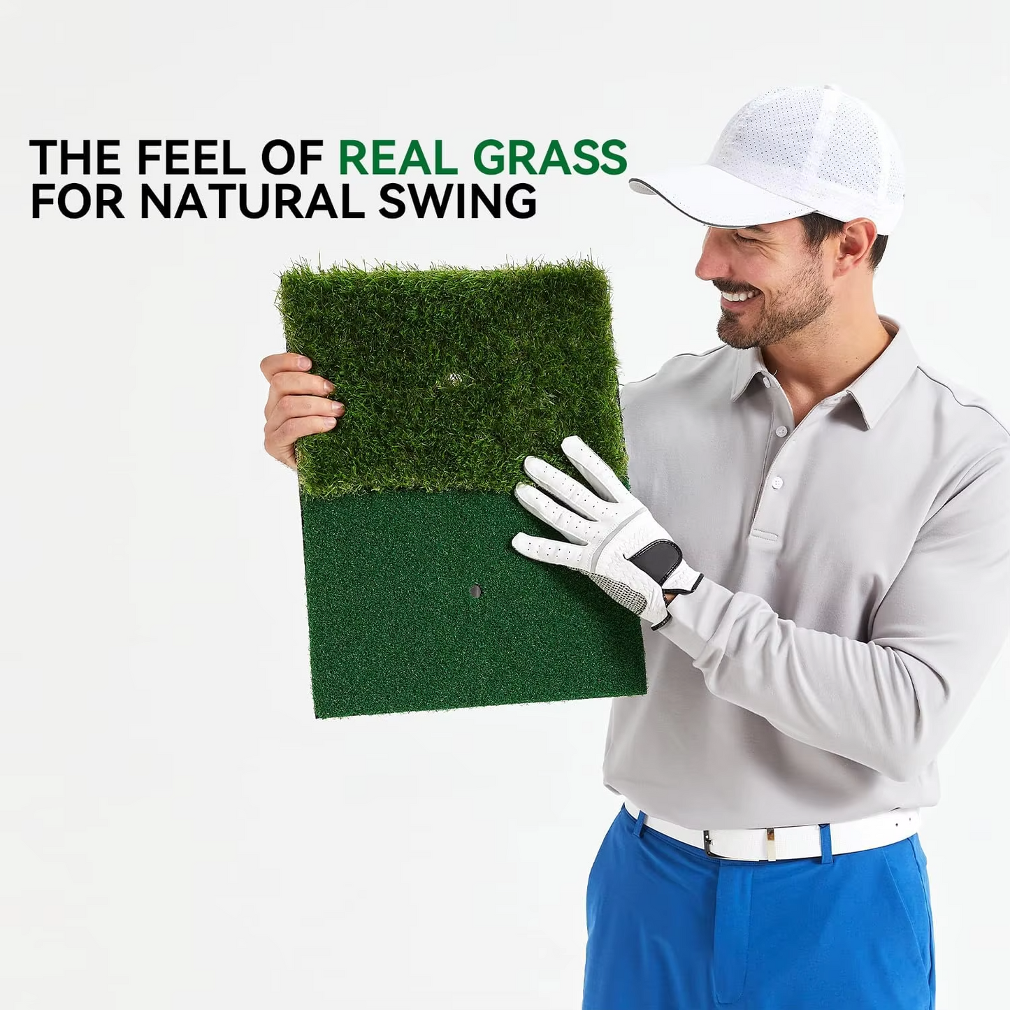 Compact Golf Practice Mat with Tee for Home Use