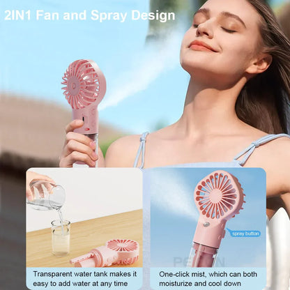 Compact Personal Misting Fan with USB Rechargeable Design
