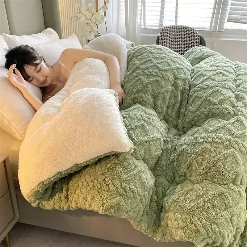 Plush Lamb Cashmere Heavy Weighted Winter Blanket - Fesara