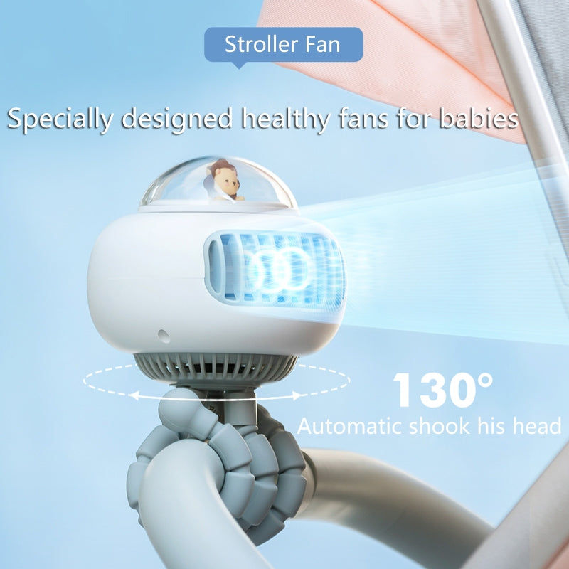 Compact Rechargeable Baby Stroller Fan