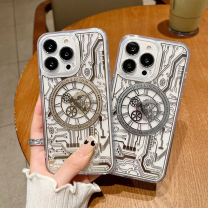 Clear Mechanical Clock Magnetic iPhone Case