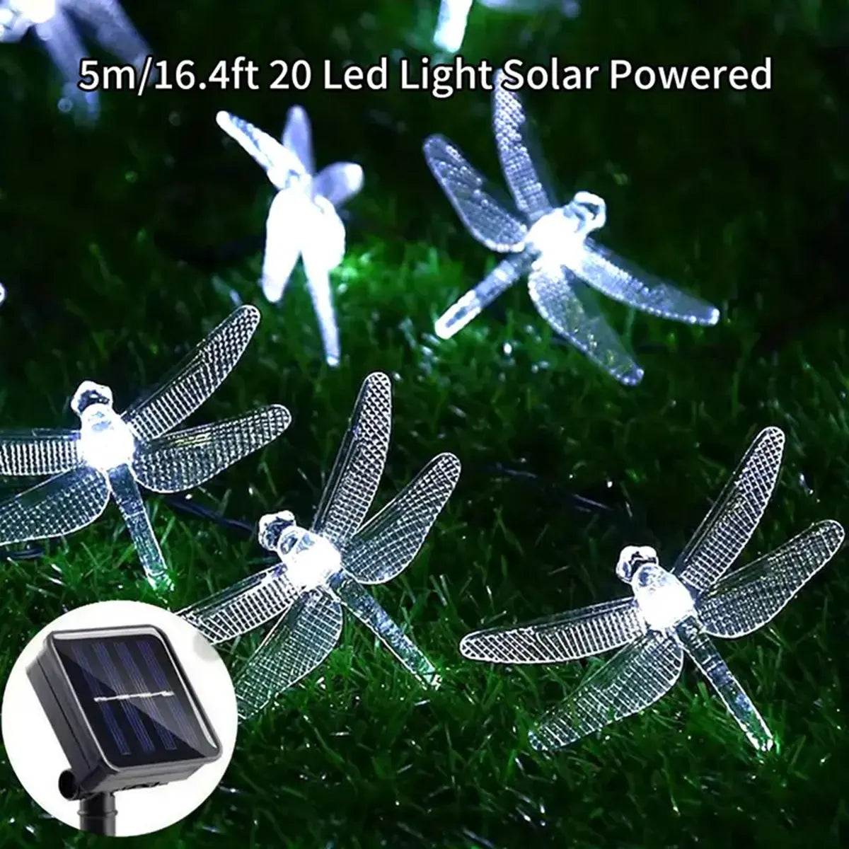 Outdoor Solar Powered Fairy Lights 20 LEDs 8 Modes Waterproof