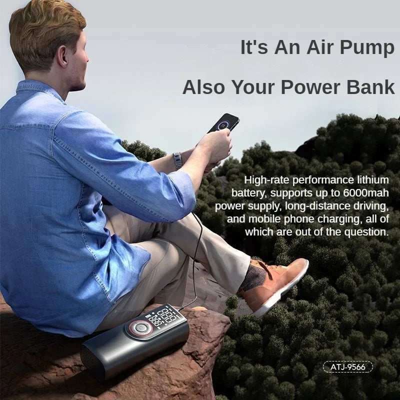 Portable Digital Air Compressor Pump 150PSI LED Light
