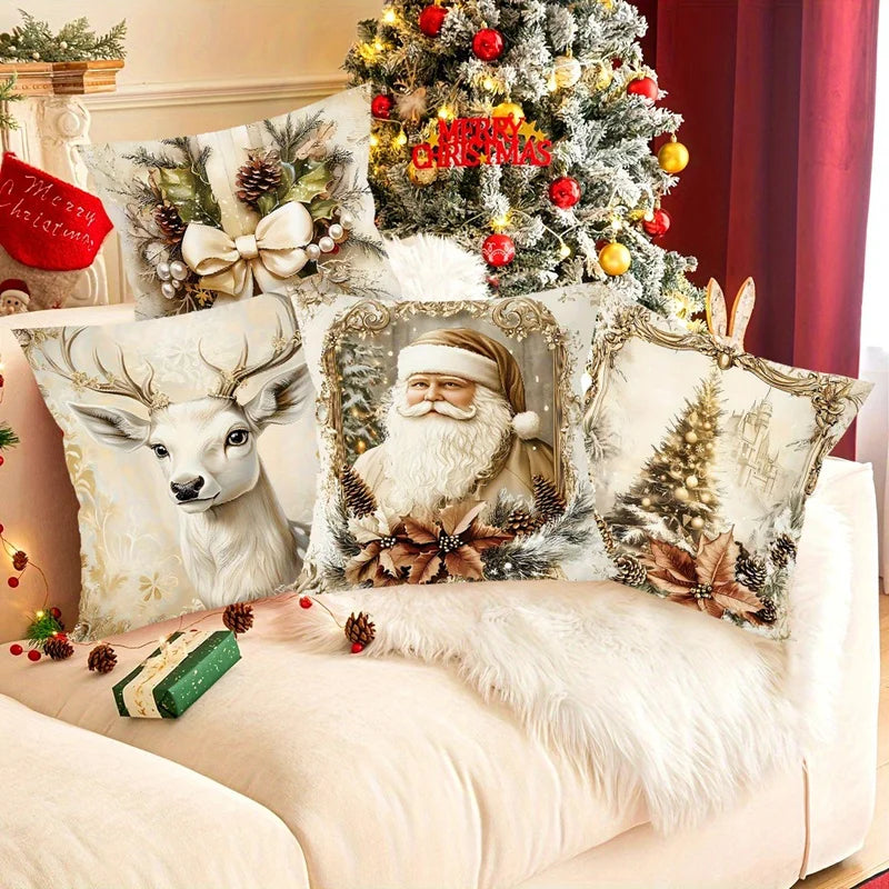 Christmas Decorative Pillow Covers Set of 4