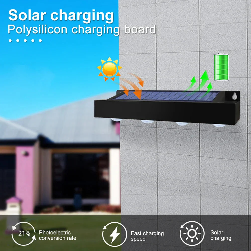 Solar Powered Outdoor LED Garden Lights 4-Pack