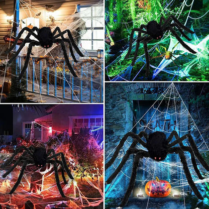 Giant Black Spider Web Decor for Halloween Party