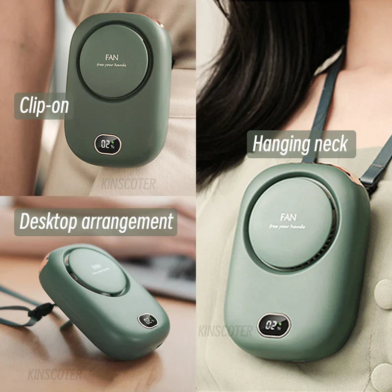 Portable Mini Turbo Fan with LED Display & Rechargeable Battery