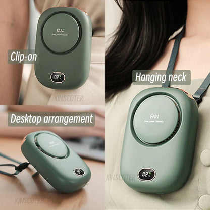 Portable Mini Turbo Fan with LED Display & Rechargeable Battery