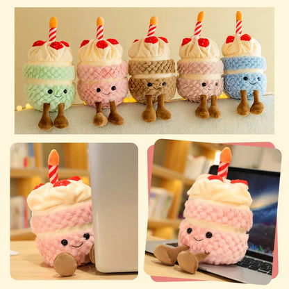 Colorful Cupcake Stuffed Animal with Candle