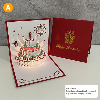 Colorful 3D Musical Birthday Greeting Cards - Fesara