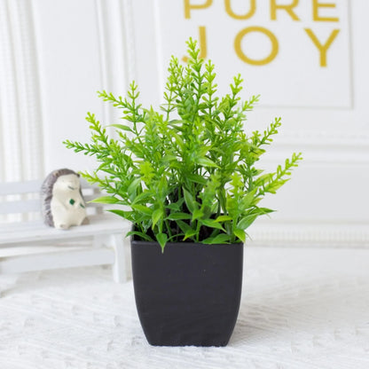 Small Artificial Eucalyptus Plant in Black Planter