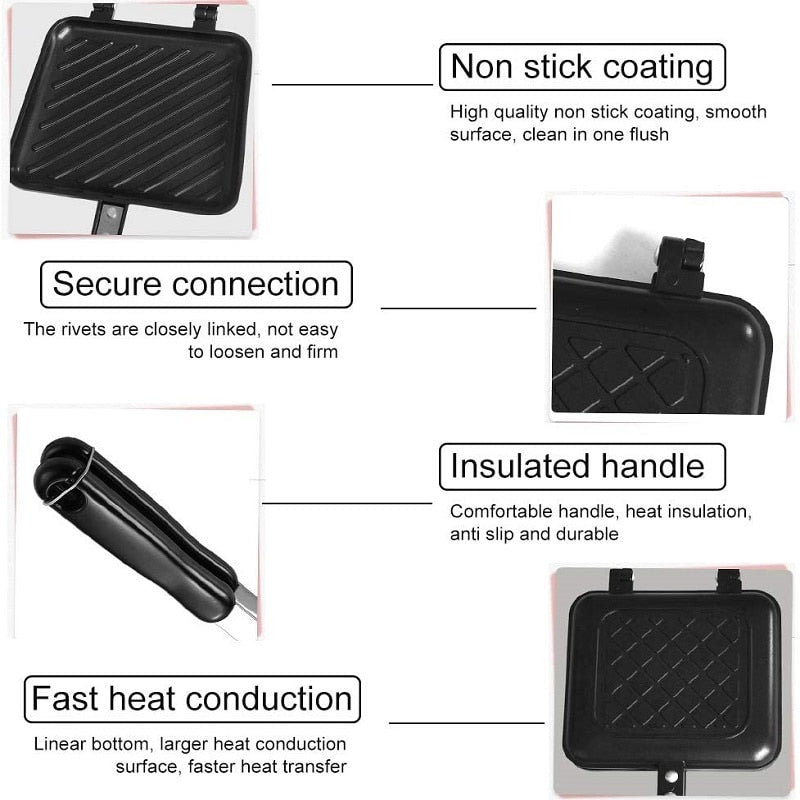 Easy Double Sided Non Stick Toast Maker Pan