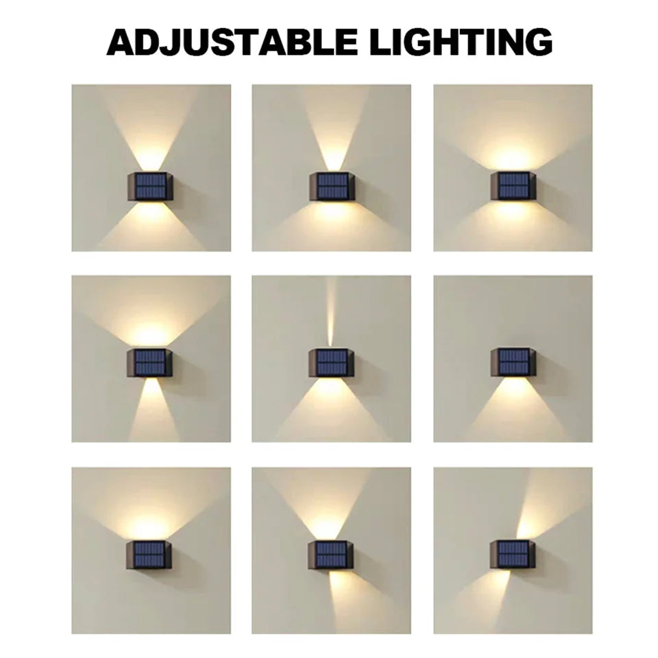 Outdoor Solar Wall Lamp Adjustable Bright Light