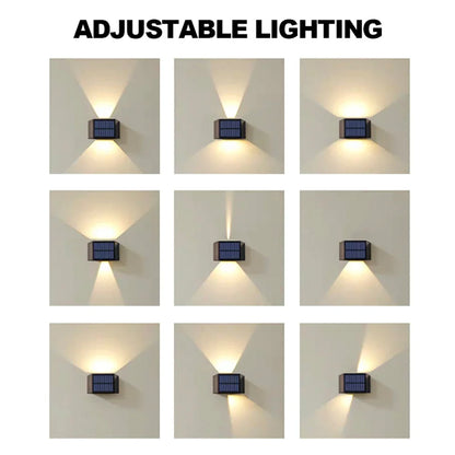 Outdoor Solar Wall Lamp Adjustable Bright Light