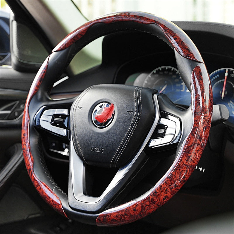 Grip Car Steering Wheel Cover Wood Design