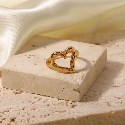 Gold Melted Heart Shaped Ring