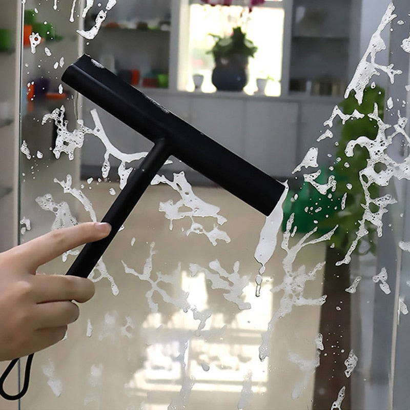 Easy Hang Shower Squeegee with Hook, Black