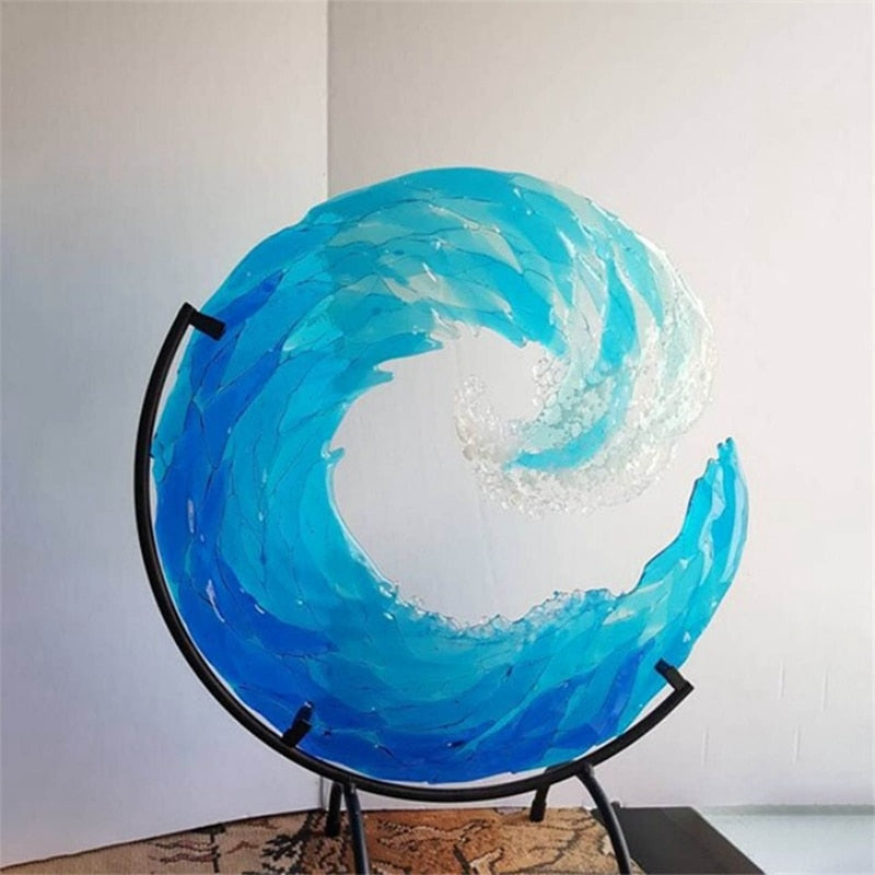 Beautiful Ocean Wave Glass Art Sculpture