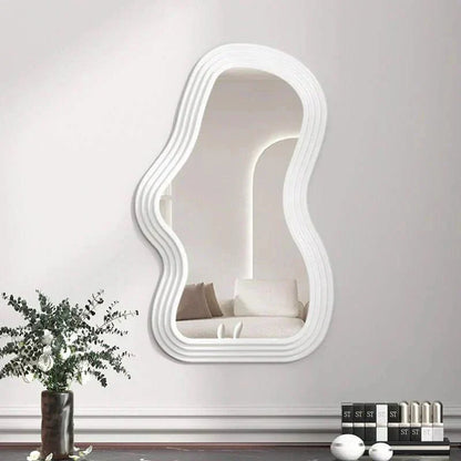 Round White Cloud Wall Mirror
