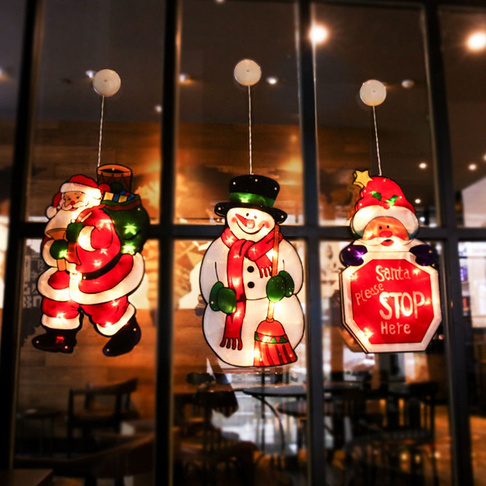 Colorful Christmas Window String Lights