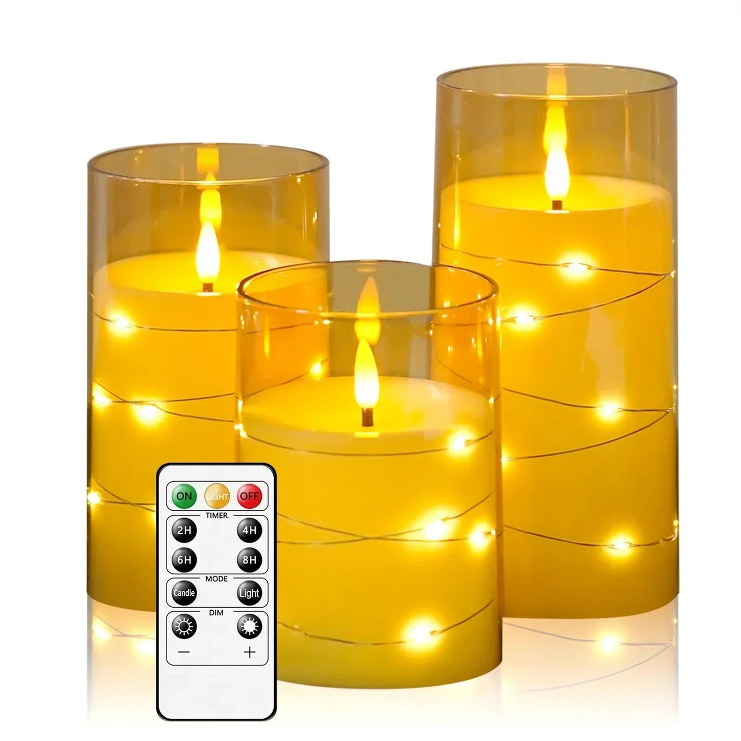Warm Glow LED Candle with Flickering Flame Effect