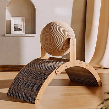 Natural Wood Kitty Play Scratcher Board
