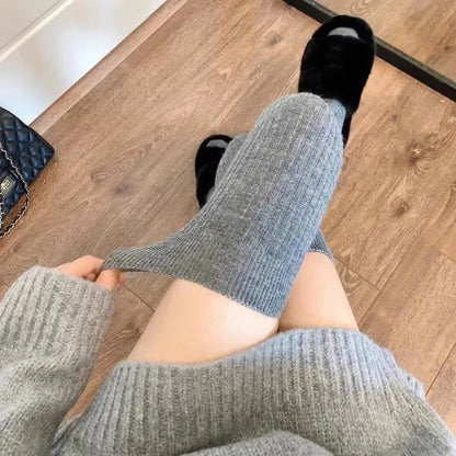 Cozy Women's Knee High Socks Warm Winter Solid Colors
