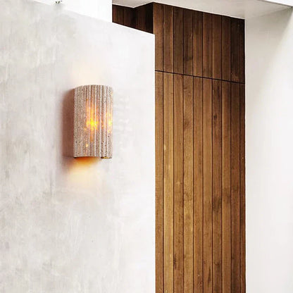 Contemporary Stone Outdoor LED Wall Lamp
