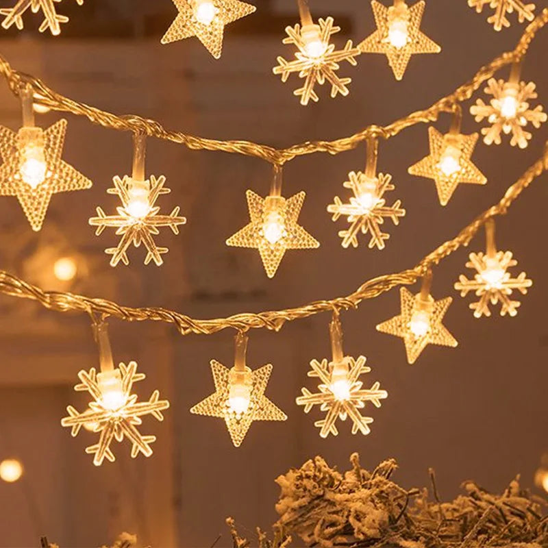 Fesara LED Fairy Lights Snowflake Design Warm White