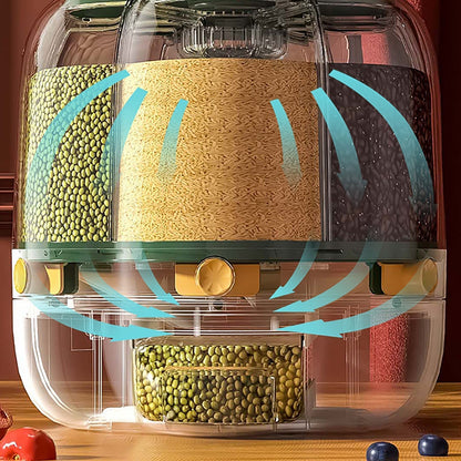 Easy 6-Grid Rotating Food Container Dispenser