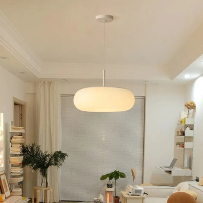 Elegant White Pendant Light with Soft LED Glow - Fesara