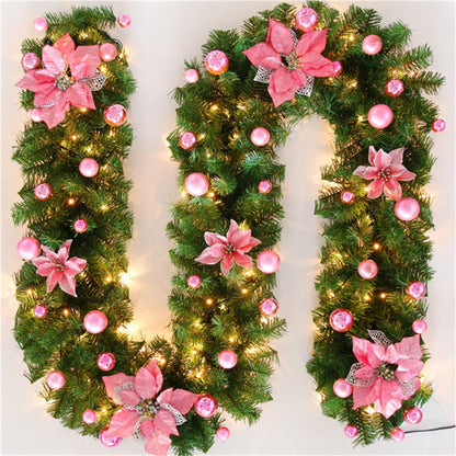 LED Lit Christmas Garland 2.7m with Fir Branches