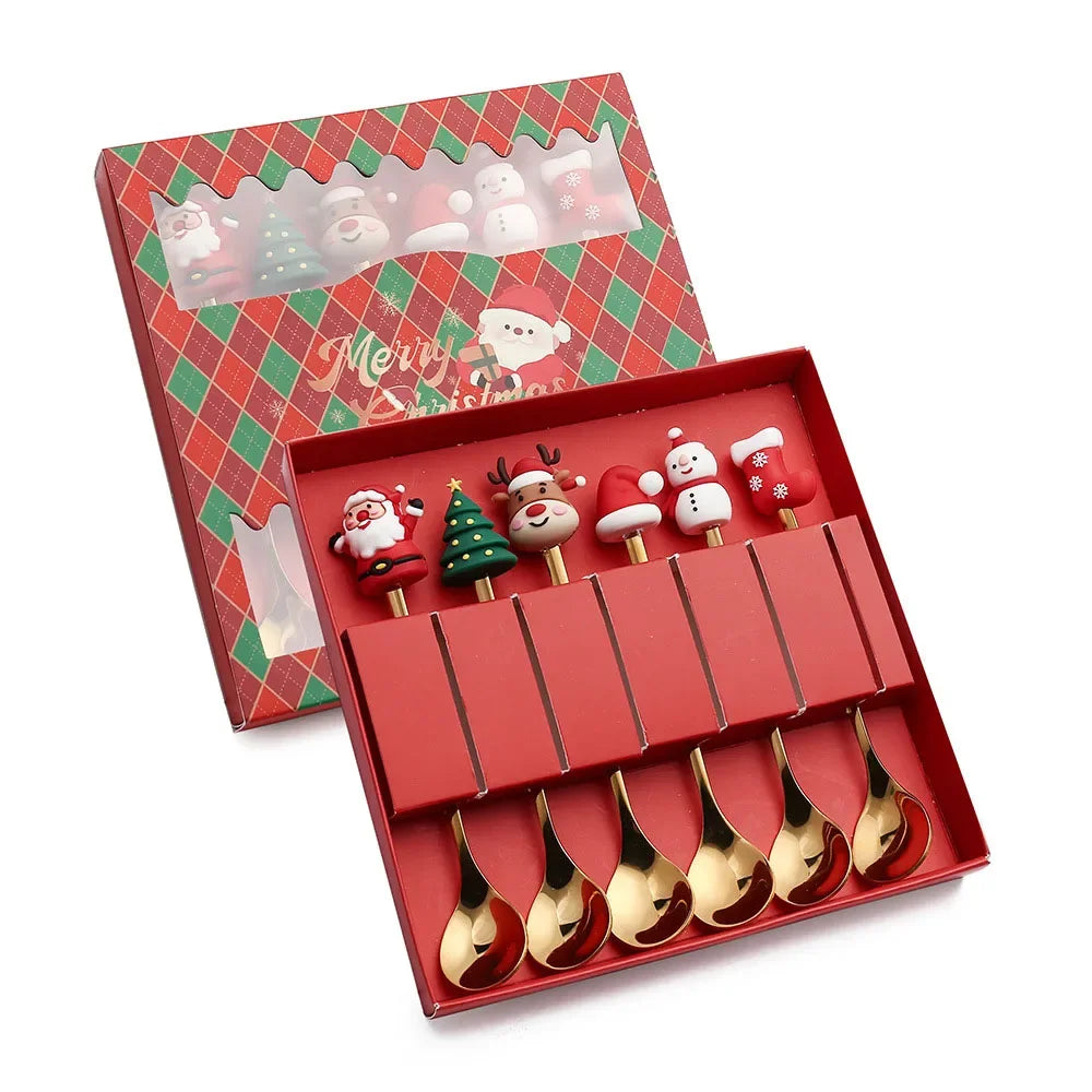 Holiday Christmas Spoon Set for Festive Tables