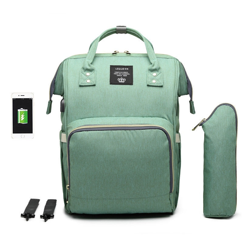 Spacious USB Baby Diaper Bag Backpack