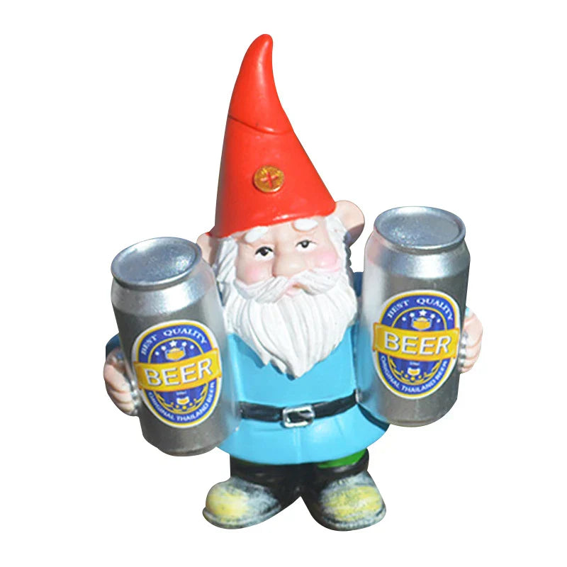 Funny Beer Gnome Garden Statue Decor