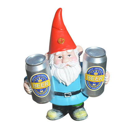 Funny Beer Gnome Garden Statue Decor