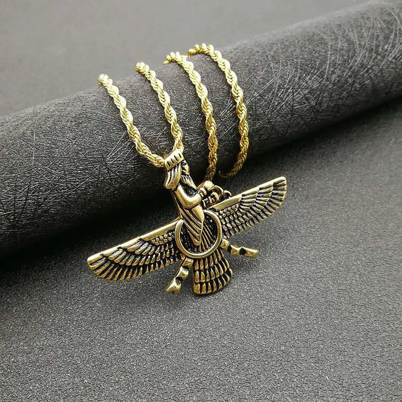 Religious Faravahar Symbol Pendant Necklace