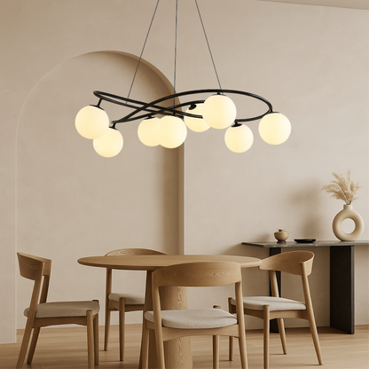 Stylish Black Metal Pendant Chandelier - Fesara