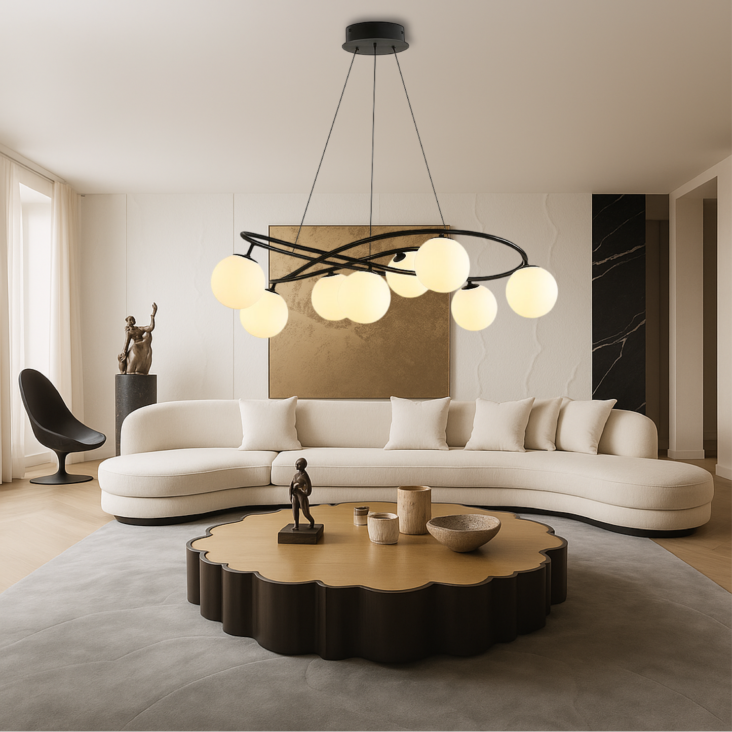 Scandinavian Retro Black Chandeliers 1