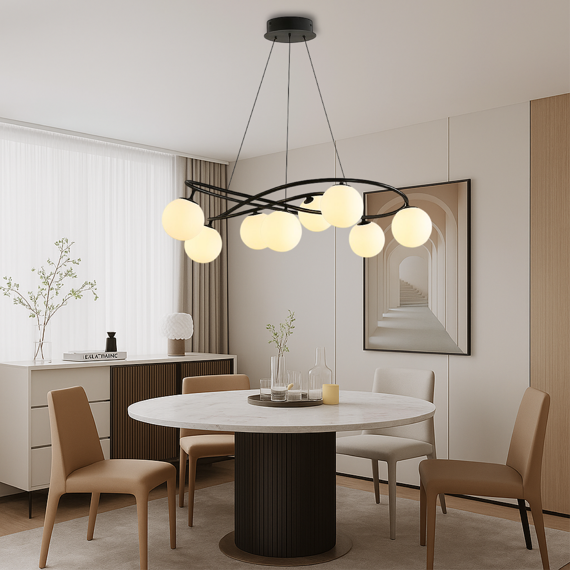 Scandinavian Retro Black Chandeliers 2