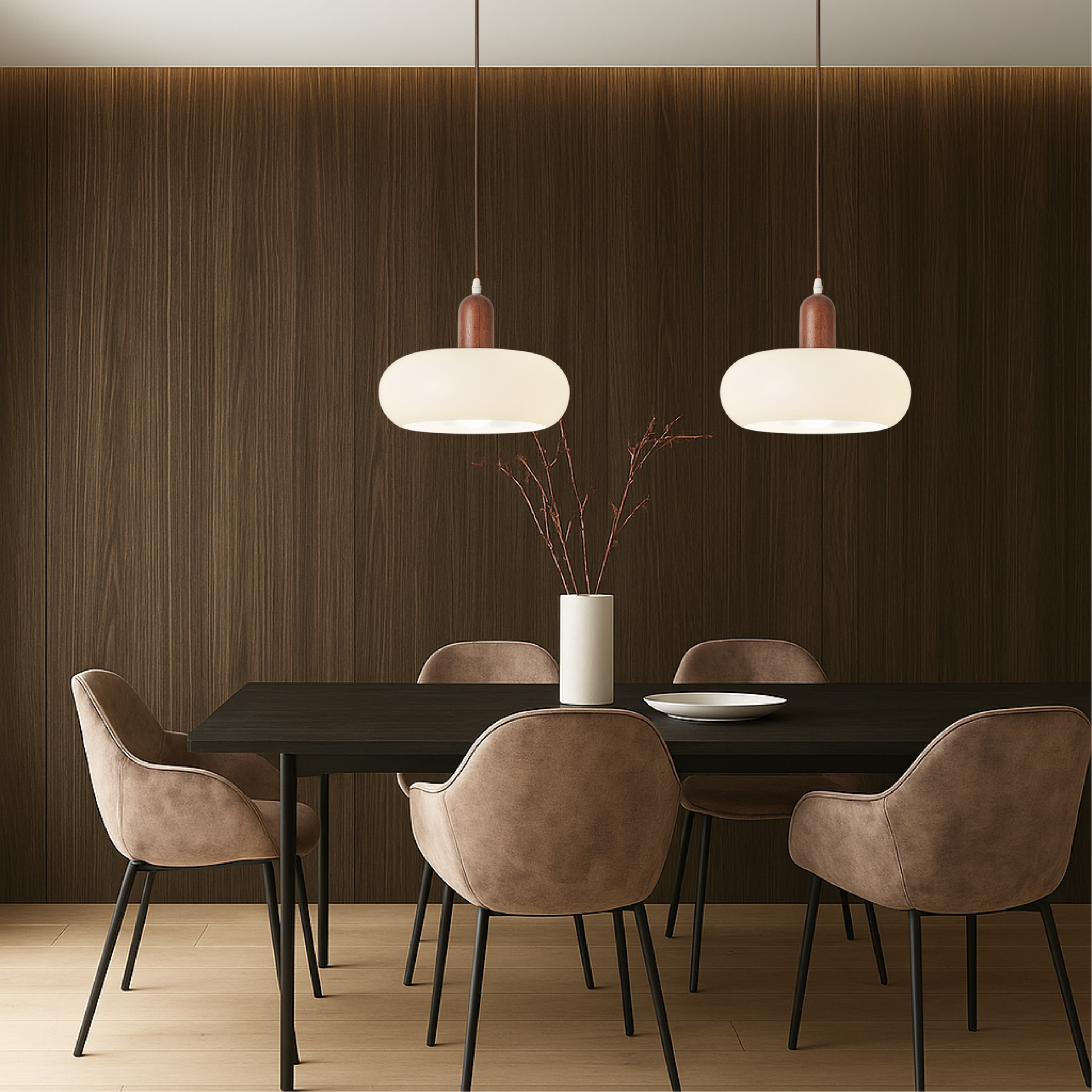 Scandinavian cream pendant lamp 2