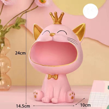 Lucky Cat Figurine Decorative Storage Container