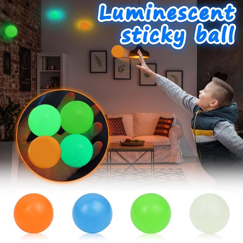 Glowing Bouncy Balls for Kids Night Play