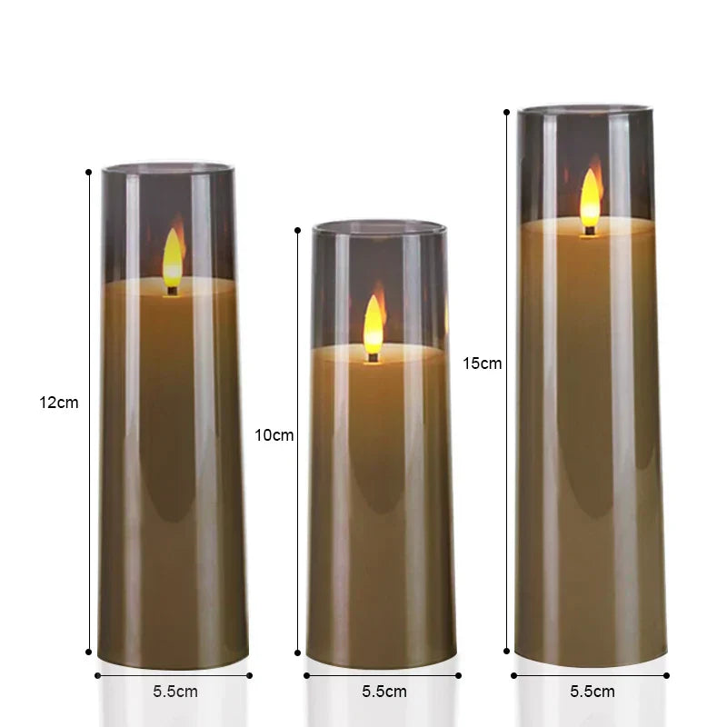 Warm Ambient LED Flicker Candle Set