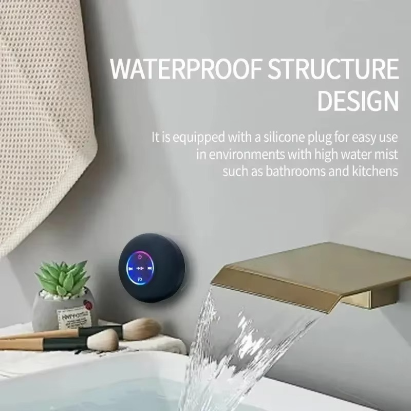 Waterproof Bluetooth Speaker with Colorful LED Lights