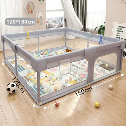 Spacious Baby Playyard with Soft Play Panels