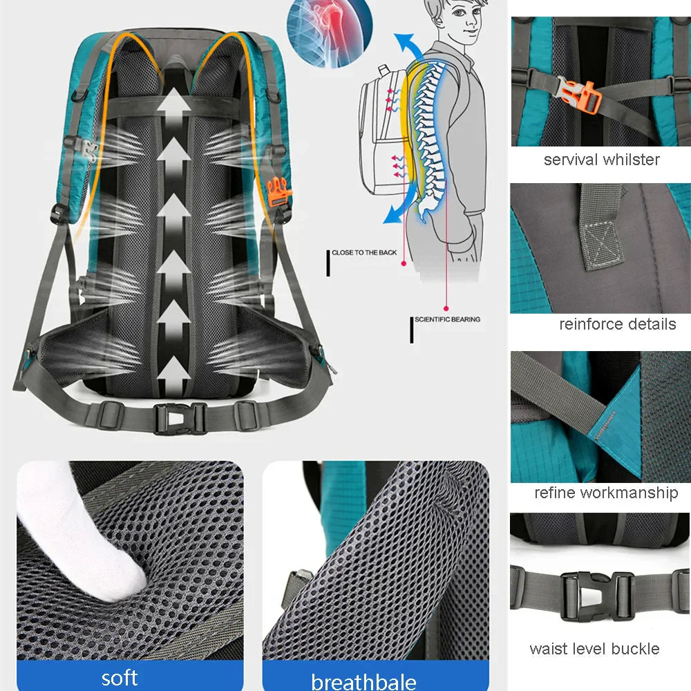 Waterproof Hiking Backpack 70L with Rain Cover