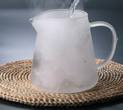 Clear Glass Tea Infuser with Steel Strainer and Wood Lid