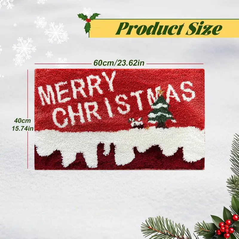Fun Christmas Welcome Mat Santa Gingerbread Design